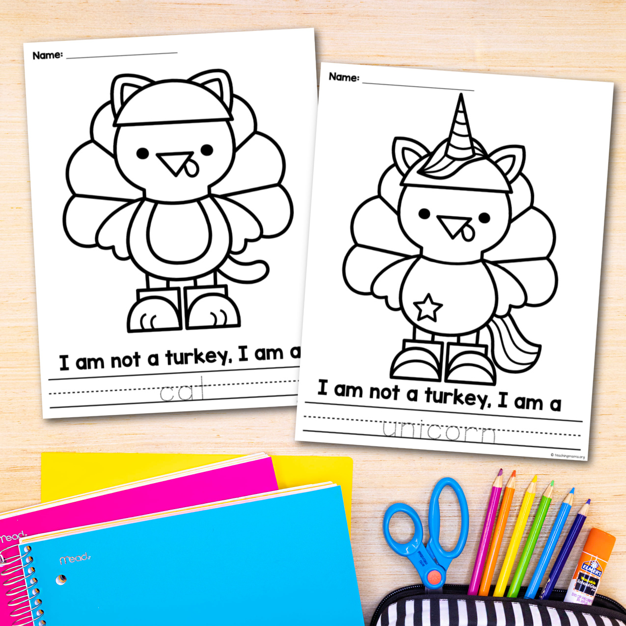 disguise the turkey - coloring pages - teaching mama